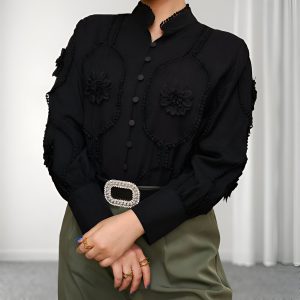شومیز گلدوزی مشکی