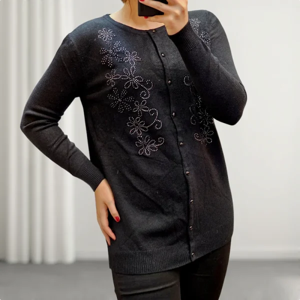 ژاکت بافت یقه گرد|کد 5601| - تصویر 9