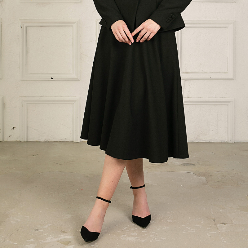 دامن نیم کلوش میدی کمربند دار(قد80)|کد9015| - تصویر 3