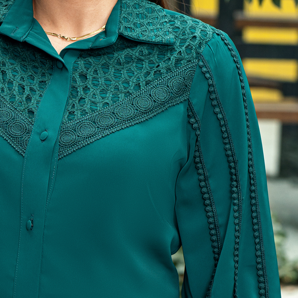 شومیز مجلسی یقه دار آیلین|کد10224| - تصویر 8