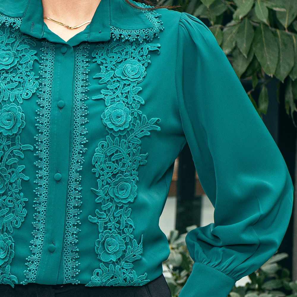 شومیز مجلسی گل دار بهار|کد10218| - تصویر 5