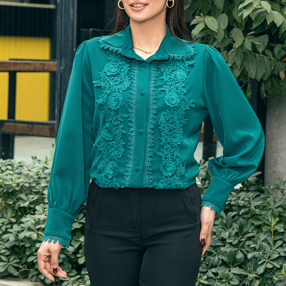 شومیز مجلسی گل دار بهار|کد10218| - تصویر 2