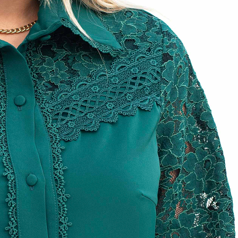 شومیز مجلسی آستین گیپور روژیا|کد10202| - تصویر 10