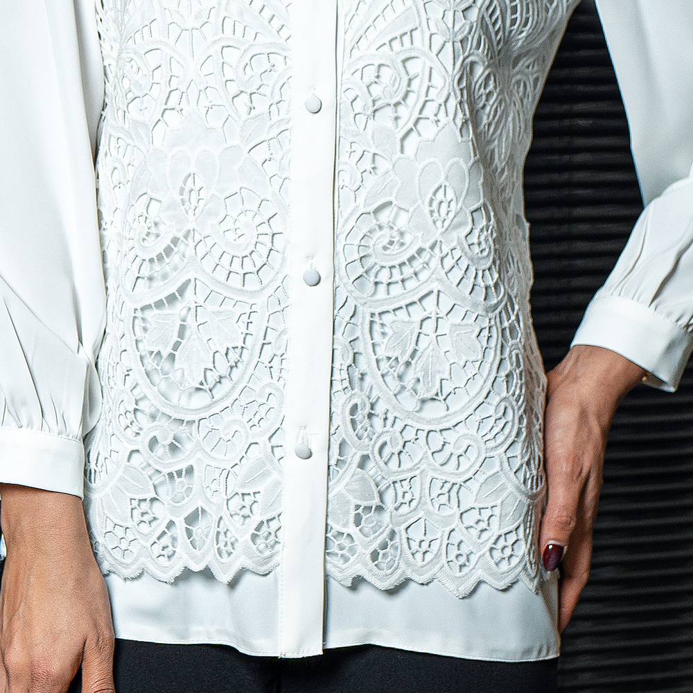 شومیز مجلسی تمام گیپور ملودی|کد10208| - تصویر 4