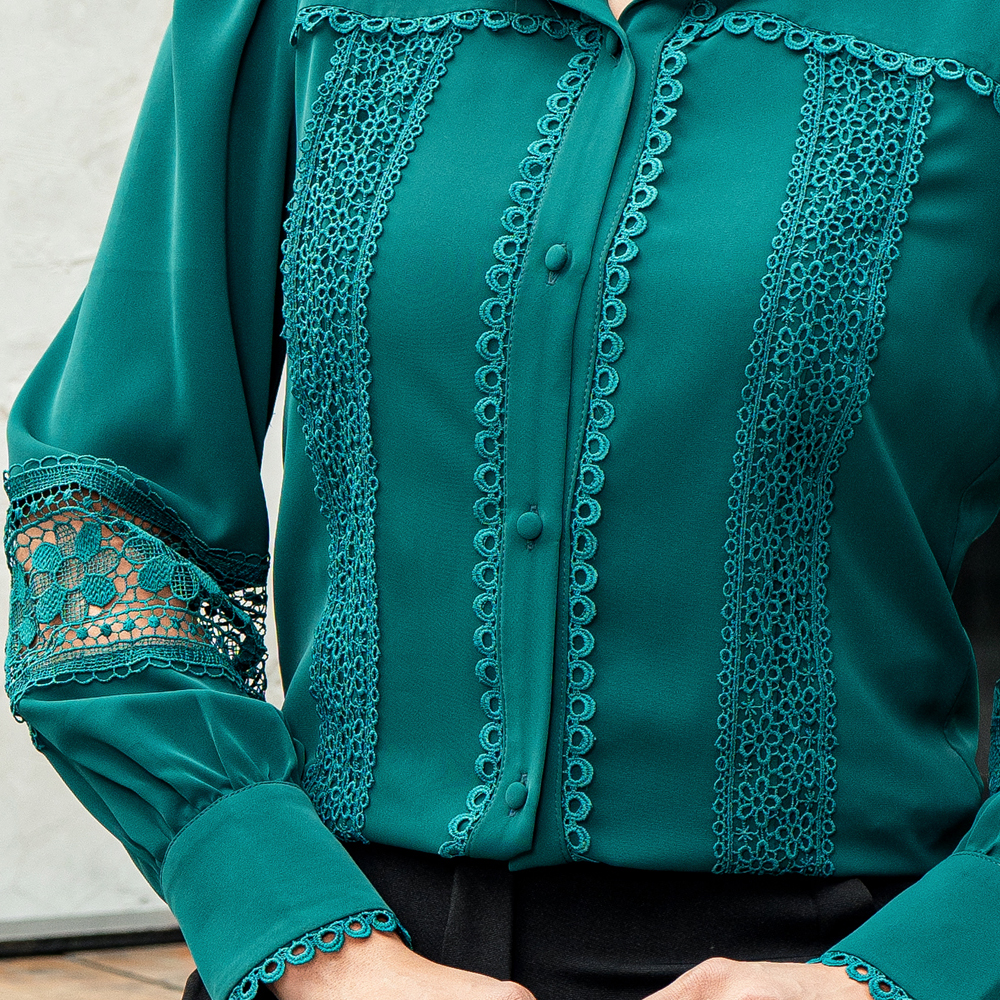 شومیز مجلسی یقه دار نگین|کد10217| - تصویر 7