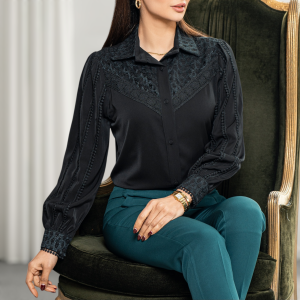 شومیز مشکی یقه دار