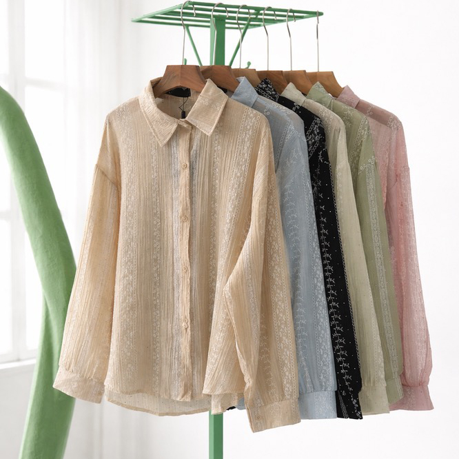 شومیز شیشه ای گل گچی|کد9923| - تصویر 11